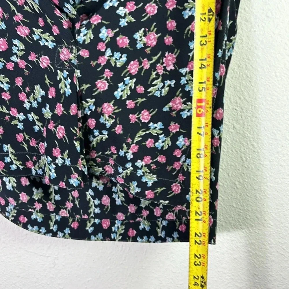 Rag & Bone 100% Silk Shields Short Sleeve Top V-neck Floral Blouse sz XXS / TTP